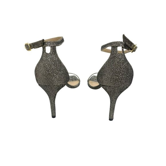 NEW Stuart Weitzman Nudist Curve Glitter Ankle Strap Heels Sandals Shoes Sz 8 - Picture 4 of 8